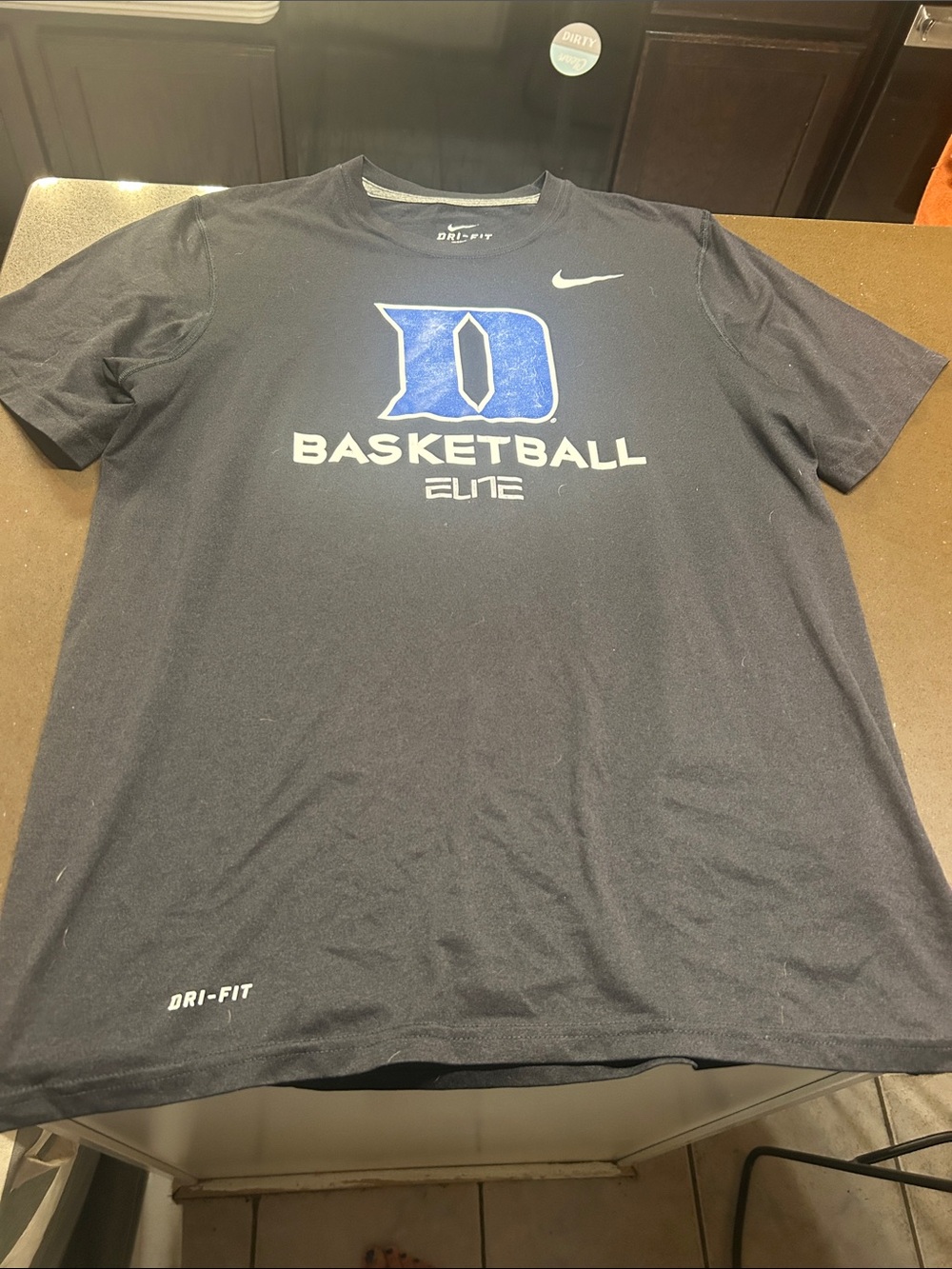 Nike Black Dri-FIT 'D' Basketball Elite T-Shirt with Blue Logo